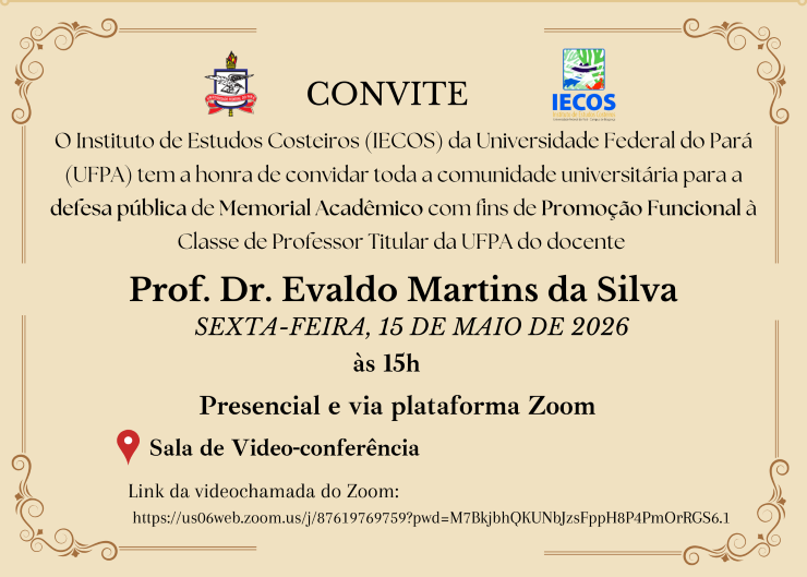 Docente do IECOS apresentará Memorial Acadêmico para promoção à Classe de Professor Titular